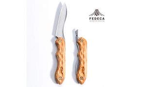 【FEDECA】折畳式料理ナイフ 名栗オリーブ 000958