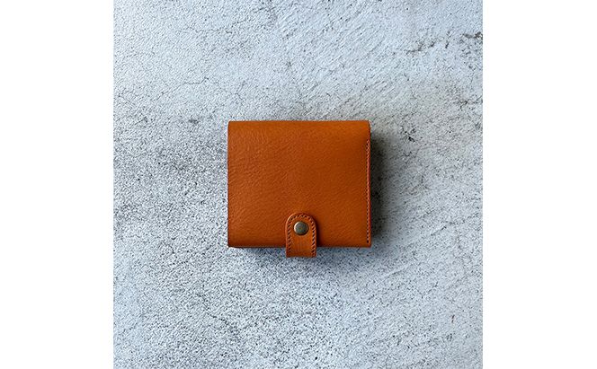 本革 スクエア二つ折り財布 シボ入り栃木レザー ファッション小物 革小物 レザー小物 ウォレット シンプル コンパクト お札入れ 小銭入れ カード入れ オープンポケット 