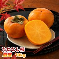たねなし柿 10kg 厳選 / 柿 刀根早生 平核無柿 富有柿 ※2026年9月下旬から11月上旬に順次発送 ※北海道・沖縄・離島への配送不可  【ikd504-p-10】