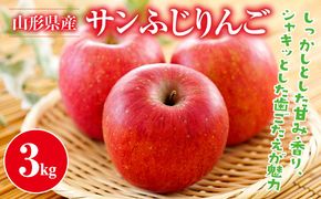 FYN9-945 ≪2026年先行予約≫山形県産 サンふじ りんご 3kg 2026年11月中旬から順次発送 林檎 りんご リンゴ 秋果実 果物 くだもの フルーツ 自宅用 産地直送 期間限定 山形県 西川町 月山