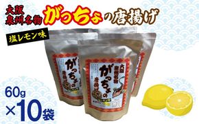 099H3723 大阪泉州名物 がっちょの唐揚げ 塩レモン味 10袋【からあげ おやつ おつまみ 珍味 60g×10P】