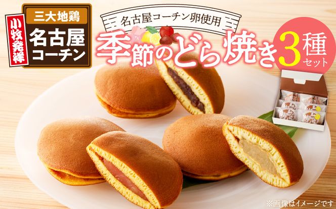 どら焼き　季節のセット  和菓子 スイーツ デザート お取り寄せ 春セット 夏セット 秋セット 桜葉 レモンピール 栗きんとん りんご蜜漬 名古屋コーチン卵 備中白小豆 北海道産小豆 愛知県 小牧市 送料無料【贈答・熨斗対応】［009B14］