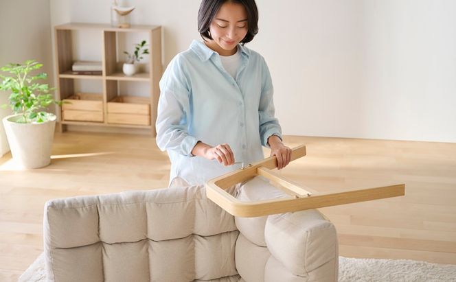 ウッドアームチェア Lサイズ WACR-L アイボリー リクライニングチェア 一人掛け リクライニング 座椅子 一人用 ソファー 高齢者 肘掛付 コンパクト ふかふか 椅子 アイリスオーヤマ