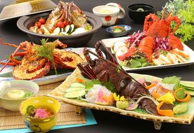 169-3-009　特大伊勢海老２尾使用！『常陸乃国いせ海老』プレミアム会席付　１泊２食ペア宿泊券【 茨城県 日立市 】