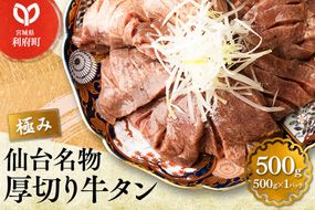 仙台名物 厚切り牛タン塩仕込み 500g×1パック) スライス 焼くだけ 簡単調理 [牛タン 焼くだけ 簡単 塩ダレ 希少 部位 タン中 タン元 仙台 肉厚 人気 おいしい 美味 焼肉 バーベキュー BBQ 宮城県 利府町 船田食品]|06_fss-025101