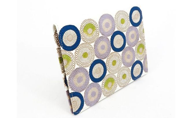 【文庫屋大関】パーソナルホルダー　笠菊＜水明＞【皮革工芸品】 民芸品 雑貨 日用品 ファイル 多用途 牛革 