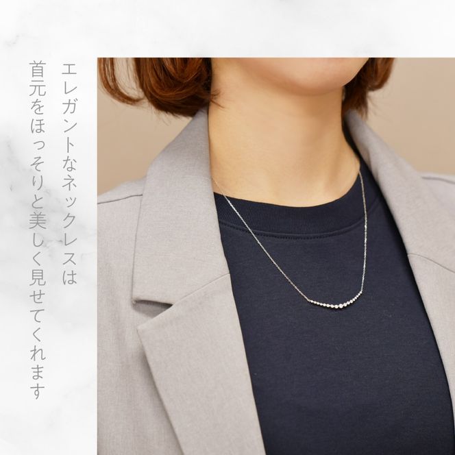 プラチナ　ダイヤ＆ボールライン0.5ctネックレス　管理番号610197 218-272-pt