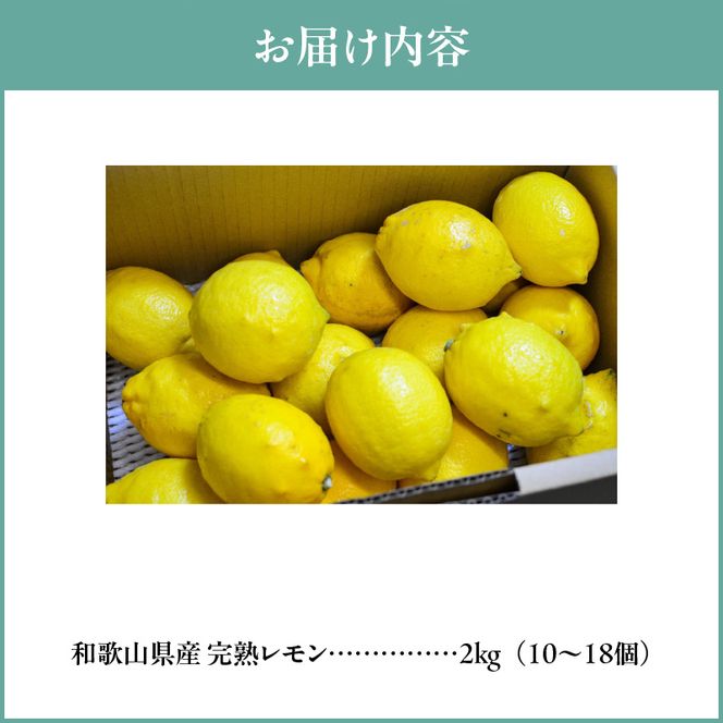 【2027年先行予約】和歌山県産 完熟 レモン 2kg 皮まで使用可能（栽培期間中農薬不使用）_EA6010n