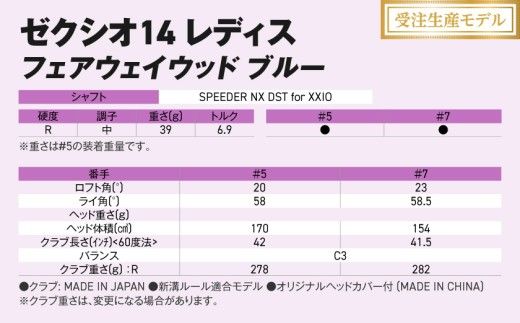 【受注生産】ゼクシオ 14 レディス フェアウェイウッド ブルー SPEEDER NX DST for XXIO《2025年モデル》_IG-C703-SP _(都城市)ダンロップ ゼクシオ 14シリーズ 2025年モデル フェアウェイウッド SPEEDER NX カーボンシャフト レディス ゴルフ用品 スポーツ用品 日本製 MADE IN JAPAN 国産 ゴルフクラブ