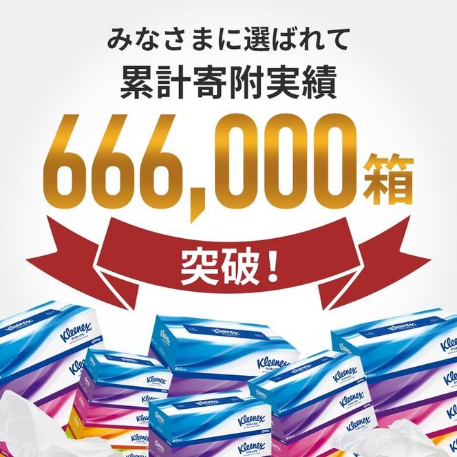 定期便 ティッシュ クリネックス 5箱入 × 4パック 《 4ヶ月ごと計  3回》 ティッシュ セット