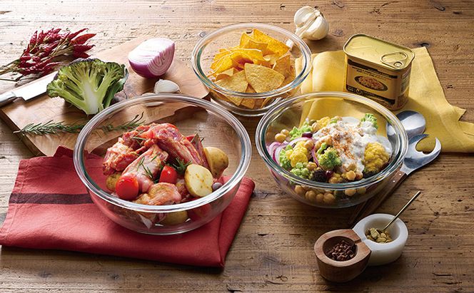 耐熱ガラスボウル 3点セットTGB-3S アイリスオーヤマ 10,000円台おすすめ返礼品 日用品 電子レンジ オーブン 作り置き 保存 スイーツ お皿 色移り 匂い移り クリア容器 ラク 食洗機 省スペース 収納 