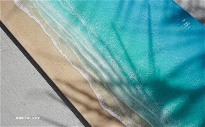 169-60-006　【日立市】波レジンアートパネル（特注サイズ40×120ｃｍ）Green wave【 茨城県 日立市 】