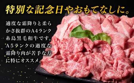 【全6回定期便】【 しゃぶしゃぶ 】 1kg 入り A4 ランク 糸島 黒毛和牛 スライス しゃぶしゃぶ 食べ比べ 糸島市 / 糸島ミートデリ工房 [ACA318]