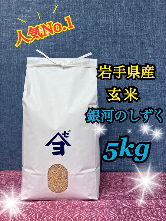【定期便3か月】岩手県産銀河のしずく 5kg　玄米 【2591】