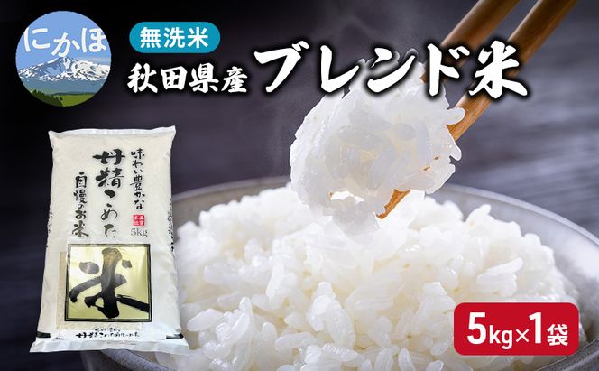 【生活応援米】丹精こめた秋田県産ブレンド米5kg×1袋 無洗米 令和7年産 秋田県 にかほ市 お米 こめ