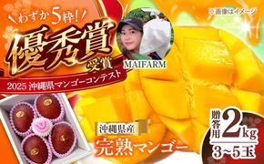 【優秀賞受賞】沖縄県産 完熟マンゴー 贈答用 2kg (3〜5玉) マンゴー 沖縄 果物 フルーツ ギフト 沖縄市 / MAIFARM[BCAN002]