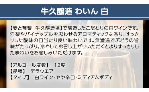 『 牛久醸造 わいん 』 山形デラウエア × 1本 茨城県産 牛久醸造場 日本ワイン ワイン 白ワイン 750ml お酒 贈り物 完熟 葡萄 ぶどう 洋梨 パイナップル 酸味 [BJ037us]