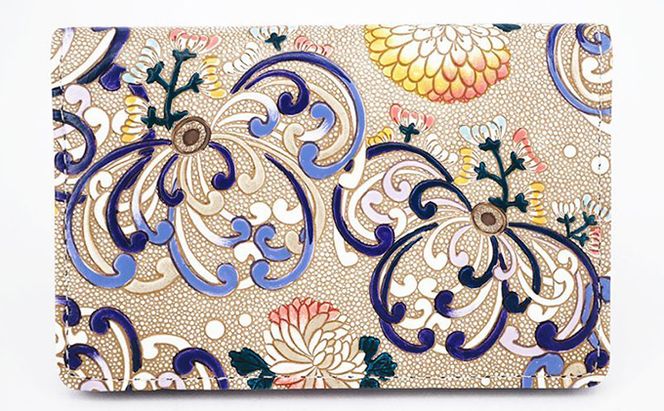 パスケース 乱菊 青紫 文庫屋大関 名刺入れ カードホルダー 名刺ケース 名刺ホルダー カード入れ 定期入れ 定期ケース 雑貨 生活雑貨 小物 革小物 革製品 本革 日用品 民芸品 工芸品 東京 東京都 墨田区