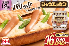 定期便 シャウエッセン 117g(約6本入) 2束 6袋 計1.404kg 12回 総計16.848kg [ 日本ハム マーケティング 静岡県 吉田町 22424428] 冷蔵 小分け ウインナー ウィンナー ソーセージ 粗びき 粗挽き あらびき 業務用 惣菜 弁当 お弁当 おかず おつまみ バーベキュー