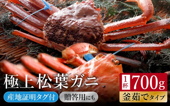 【kinosaki spa&gardens　湯楽使用】タグつき 釜茹で松葉ガニ　約700g