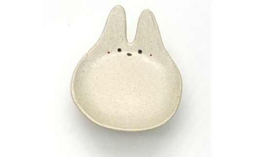 うさぎの中皿 マットホワイト 2枚セット【716】_HA1714