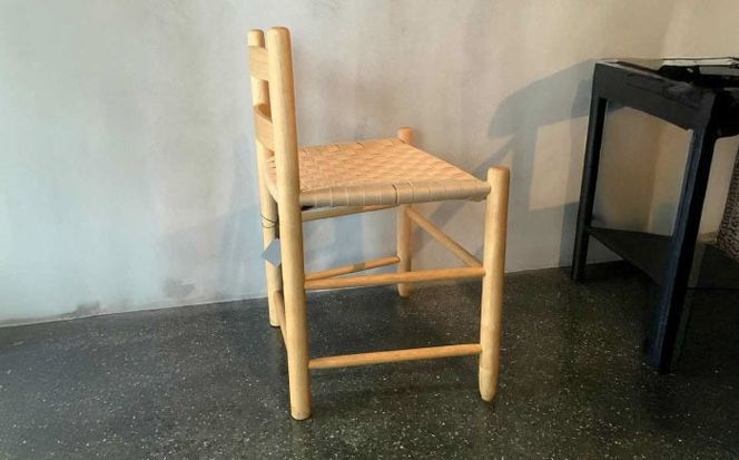 Arakaki木工房 ローバックチェア ラタン調 チェア 椅子 おしゃれ 木製 沖縄市 / コザ工芸館ふんどぅ[BCAU013]