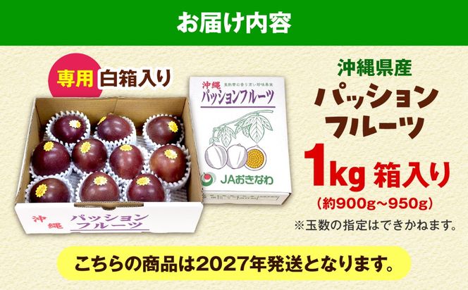 【2027年発送】【先行予約】 沖縄県産パッションフルーツ (1kg箱入り)／南国フルーツ 国産 果物 ギフト 産地直送 お取り寄せ 沖縄産 沖縄市 / ちゃんぷる～市場 [BCAA009]