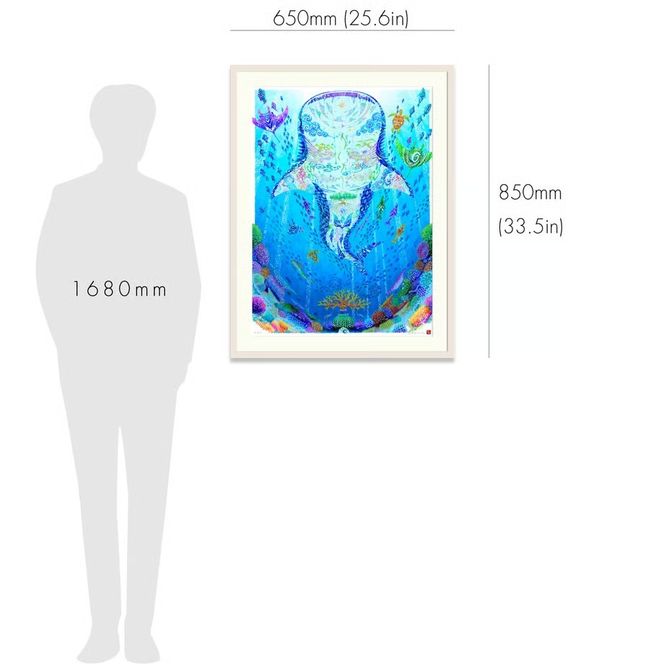 ［琉球イラストレーション］ 与儀勝之 『海の星 〜陽光の途〜 / Star of the Sea - Sunlight path -』 額装Mサイズ インテリア 雑貨 アート おしゃれ おすすめ 沖縄市 / yogima office[BCAI019]