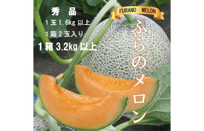 2026年夏発送【先行受付】ふらのメロン 赤肉 秀品2玉［1玉1.6kg以上］計3.2kg以上 富良野メロン 赤肉 北海道 甘い 大きい 果物 フルーツ