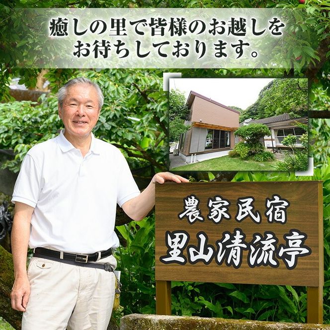 農家民宿里山清流亭(1泊・1名様)鹿児島 旅行 宿 旅館 貸し切り 農業体験 野菜【MOTOグリーンファーム】akn080-01