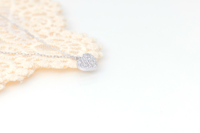 ダイヤモンド ネックレス フラットハートS 0.3ct PT プラチナ ジュエリー ダイヤ 山梨 H-2129 SWCI012-pt