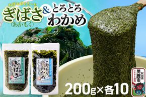 ぎばさ(あかもく) 200g×10個・とろとろわかめ 200g×10個 計20個セット 男鹿なび [ワカメ 冷凍 男鹿市 名産 秋田 海藻 サラダ みそ汁]|23_ogn-412001