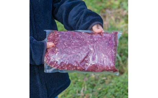 天然ジビエ肉（冷凍）ミンチブロック 500g(シカ肉)【クール便】/ジャーキー シカ 燻製 ペットフード  肉鹿 おやつ  犬用 ドッグフード 生肉【wmk946-gibi-min】
