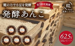 全3回 定期便 発酵 あんこ 1パック 125g入り × 5パック 和菓子 糀 麹 米 小豆 あずき 和スイーツ 餡 お菓子 砂糖不使用 静岡 藤枝