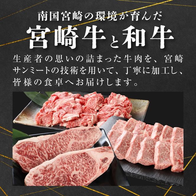 宮崎県産黒毛和牛食べ比べ定期便【3か月定期便】K16_T006_1