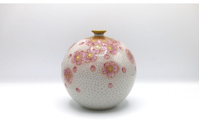 九谷焼 4号花瓶・金襴手桜 172111_CY2063