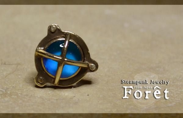 【選べるカラー】 Steampunk スチームパンク 船舶ライト ピアス　両耳用 ペア ピアス 蓄光 アクセサリー 山梨 富士吉田