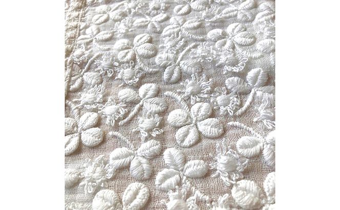 白いタオルレースハンカチ２枚組 民芸品 工芸品 小物 雑貨 ファッション 刺繍 