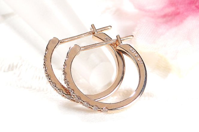 K10PGダイヤモンド フープ ピアス 0.14ct EmP0071-10P SWCJ003-pg