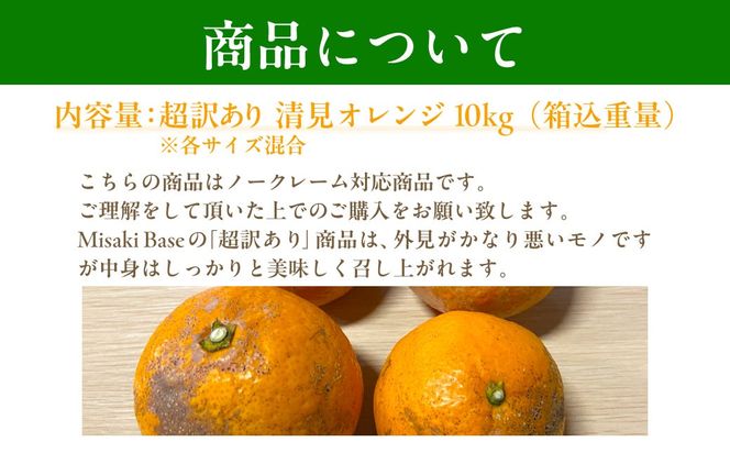 【先行受付】【※超訳あり】清見オレンジ 10kg ※離島への配送不可（2026年3月中旬より順次発送）  【ふるさと納税 人気 おすすめ ランキング みかん 柑橘 ミカン 蜜柑 mikan 果物 清見 清見オレンジ フルーツ 糖度 甘い きよみ タンゴール 温州 オレンジ 家庭用 おすそ分け 訳あり Misaki Base 愛媛県 伊方町 送料無料】 IKTAB010 