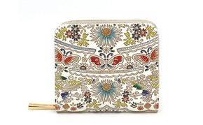 【文庫屋大関】二つ折りファスナーミニ財布 茉莉花＜翡翠＞【皮革工芸品】財布 二つ折り 小物 お札 カード 小銭 コンパクト 牛革 手作り 日本製 墨田区 東京都
