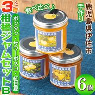 isa681 3種の柑橘ジャム食べ比べセットB(計6個・ボンタン、サワーポメロ、紅甘夏 各140g) 加工食品 果物 フルーツ 詰め合わせ 果肉 柑橘 低糖 ハンドメイド ジャム ギフト マーマレード 【薩摩美食倶楽部】