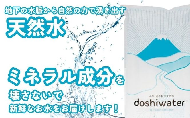 【山梨　道志村の天然水】　doshiwater (2ℓ×6袋×2箱)初回のみ専用ウォーターケース付【5回定期】｜水　災害備蓄用　防災用　非常時保存用　JY003