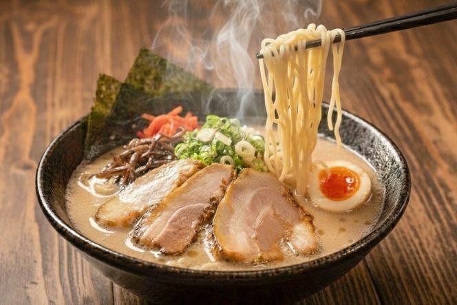 AK001 麺 大増量！島原湧水ラーメン 2人前（あごだし・濃厚豚骨スープ付） [ラーメン らーめん 拉麺 生麺 麺類 2食 2人前 あごだし 醇醸 豚骨 とんこつ おすすめ 九州 長崎県 島原市]