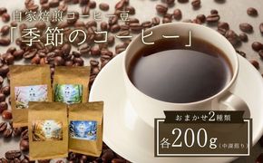 【注文後焙煎】自家焙煎コーヒー豆「季節のコーヒー」おまかせ２種類・各200g（中深煎り）・スペシャルティコーヒー KG001