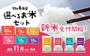 選べるお米10kg 5kgx2袋 20kg 5kg×4袋 令和6年産 新米 11月発送 先行予約 こしひかり あきたこまち にじのきらめき ミルキークイーン 食べ比べ 白米 精米 茨城県 八千代町 [SF008ya_SF026ya]