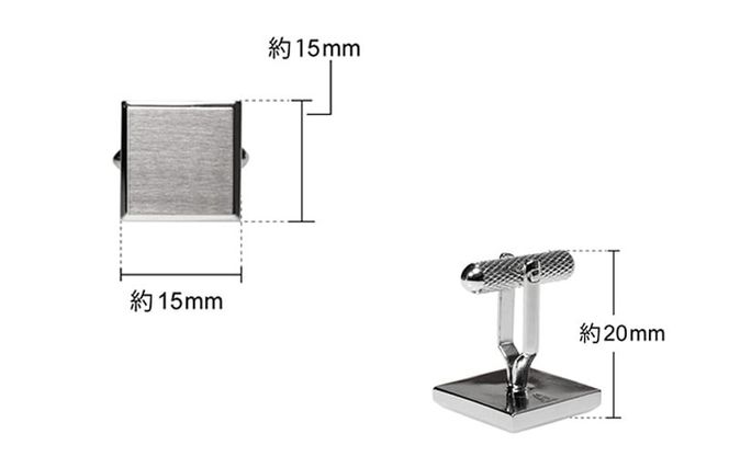 G3122 【スピード発送】４面カットカフス ブラックシルバー