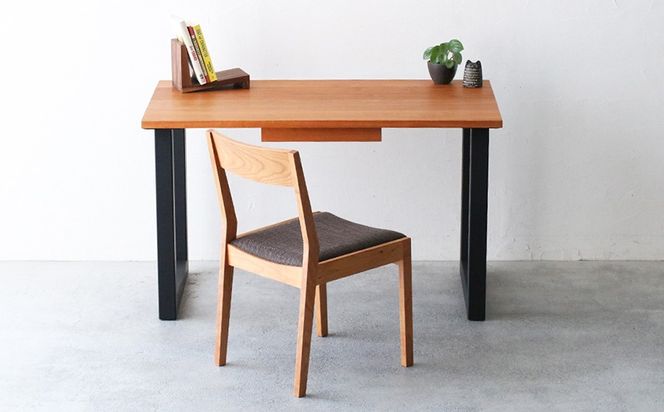 引き出し付き デスク 木製 ブラックチェリー材 幅 120 奥行 71 高さ 71 秋山木工 秋山木工株式会社 デスク 収納 デスク 引き出し 家具 インテリア シンプル おしゃれ 国産 静岡県 藤枝市