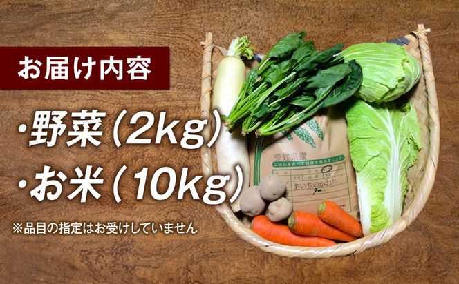 【毎年12月から順次発送】愛西市産 あいちのかおり10kgと旬の季節野菜詰め合わせ お米 精米 野菜 愛西市 / お米の三輪[AECM003]