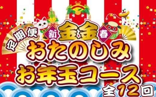 【定期便・全12回】新春おたのしみ お年玉コース 金金（牛肉 豚肉 鶏肉 フルーツ 2026 スイーツ 先行予約 定期便 宮崎 小林市）